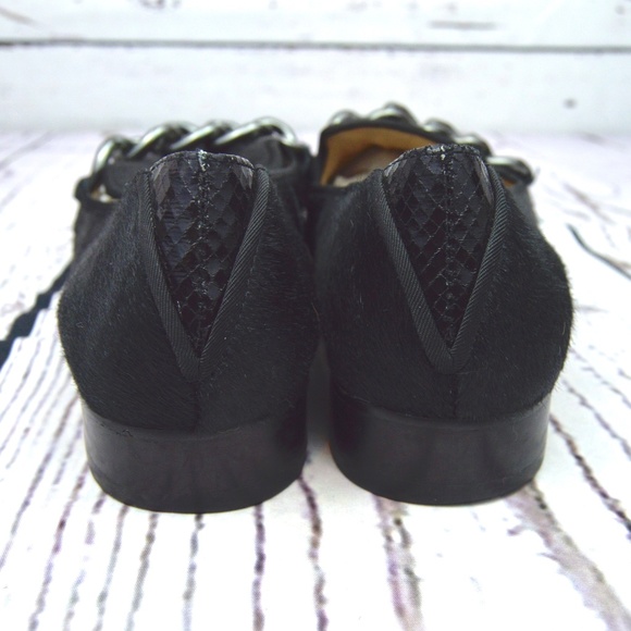 Sam Edelman Black Loafers with Silver Chain - Picture 6 of 8